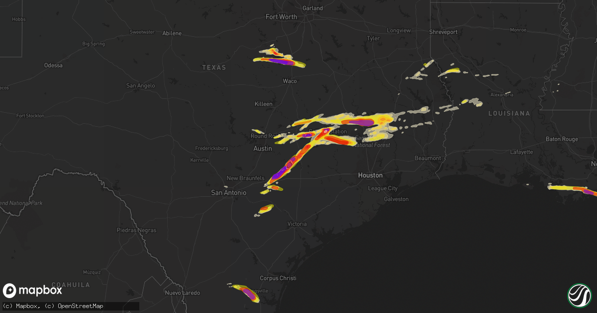Hail map on March 18, 2018
