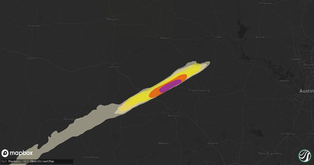 Hail map in Harper, TX on March 18, 2020