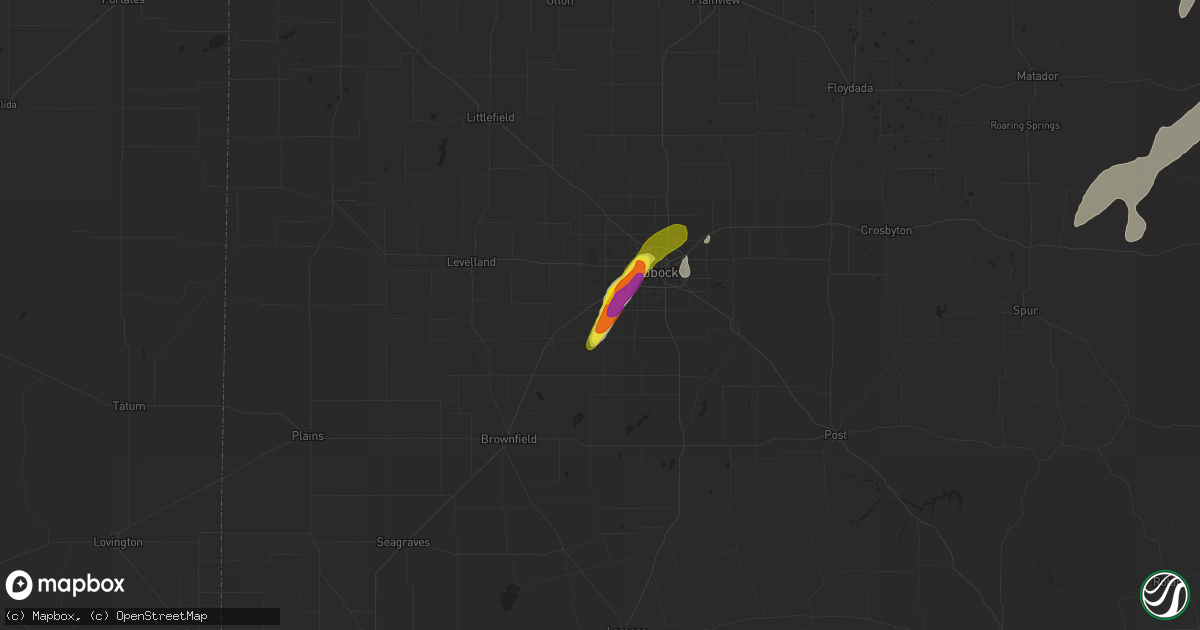 Hail map in Wolfforth, TX on March 18, 2020