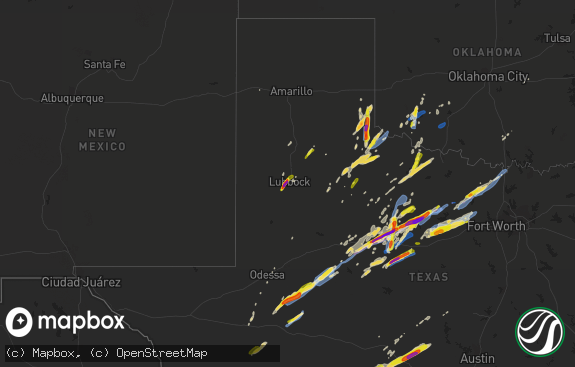 Hail map preview on 03-18-2020