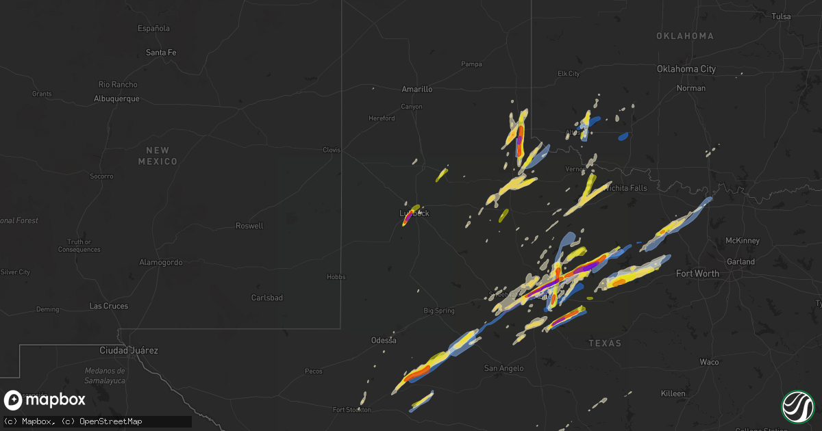 Hail map on March 18, 2020