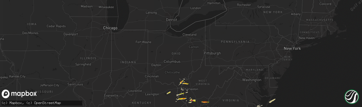 Hail map in Ohio on March 18, 2021