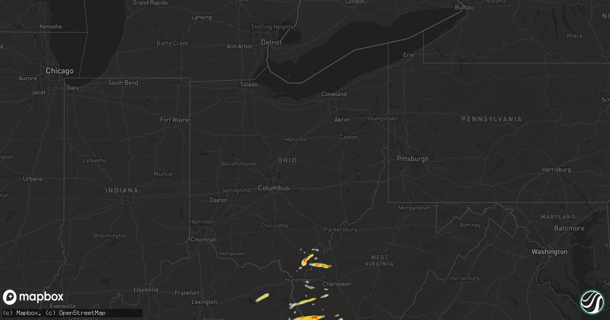 Hail map in Ohio on March 18, 2021