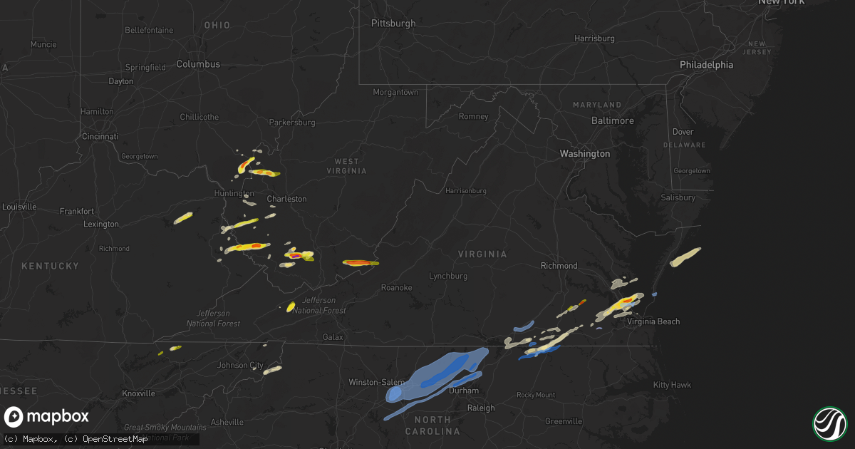 Hail map in Virginia on March 18, 2021