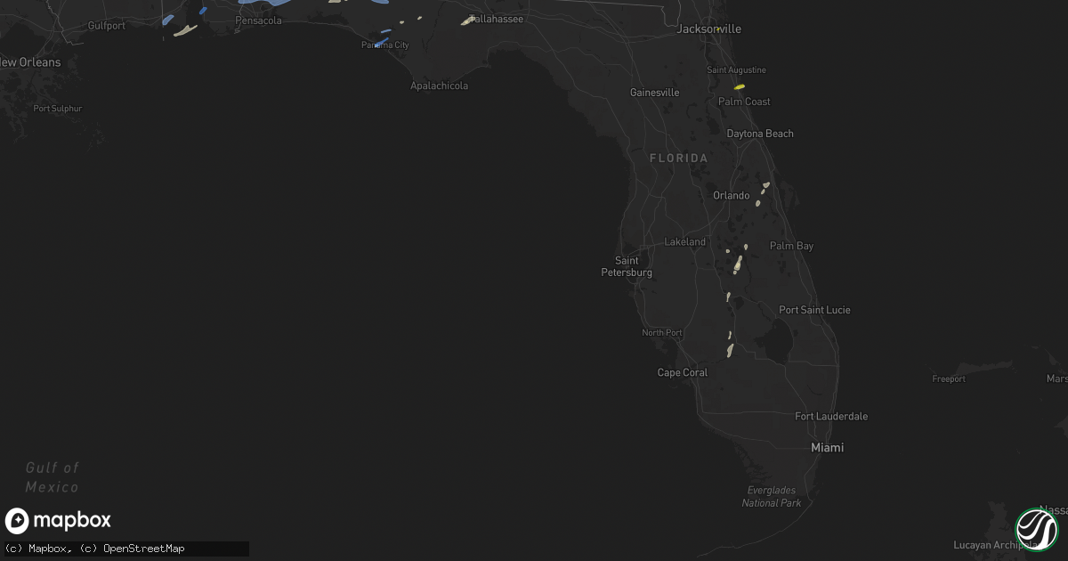 Hail map in Florida on March 18, 2022