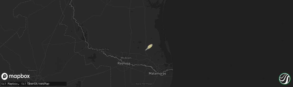 Hail map in Raymondville, TX on March 18, 2024
