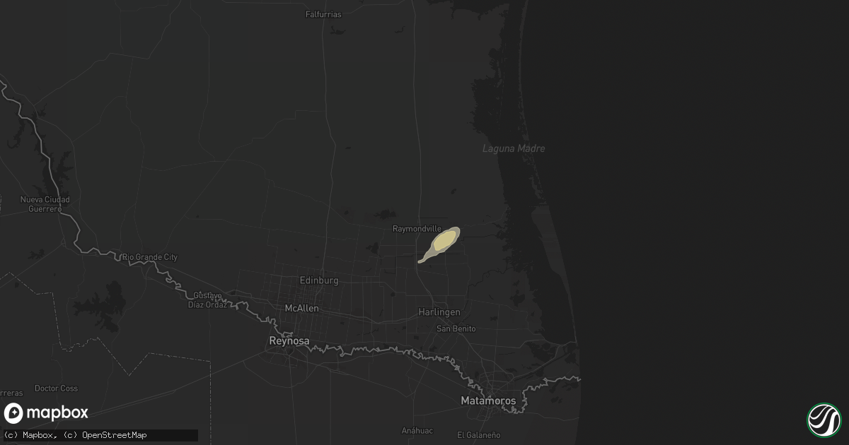 Hail map in Raymondville, TX on March 18, 2024