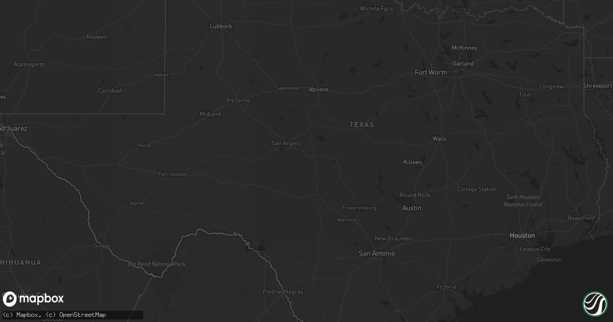 Hail map in Texas on March 18, 2024