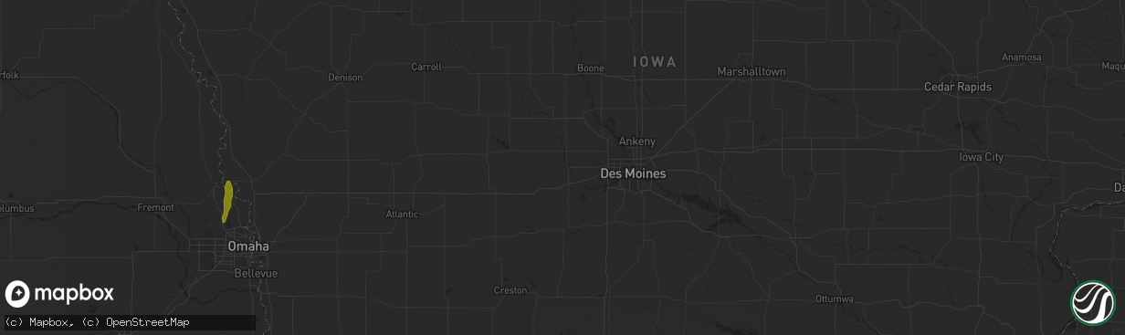 Hail map in Adel, IA on March 18, 2025