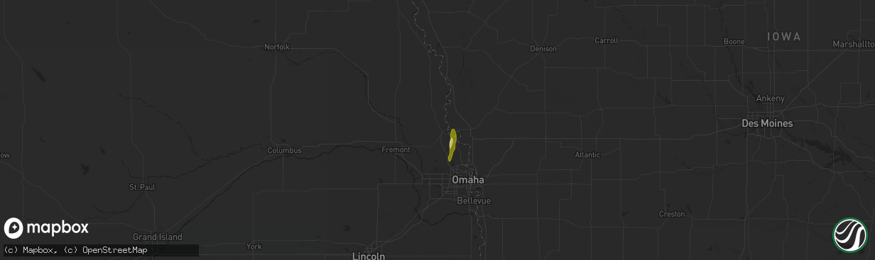 Hail map in Blair, NE on March 18, 2025