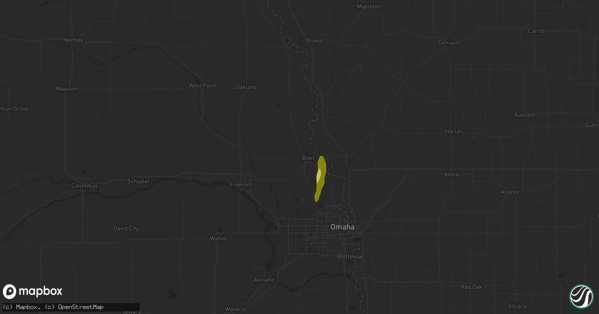 Hail map in Blair, NE on March 18, 2025