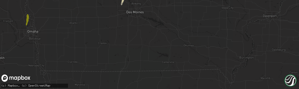 Hail map in Chariton, IA on March 18, 2025