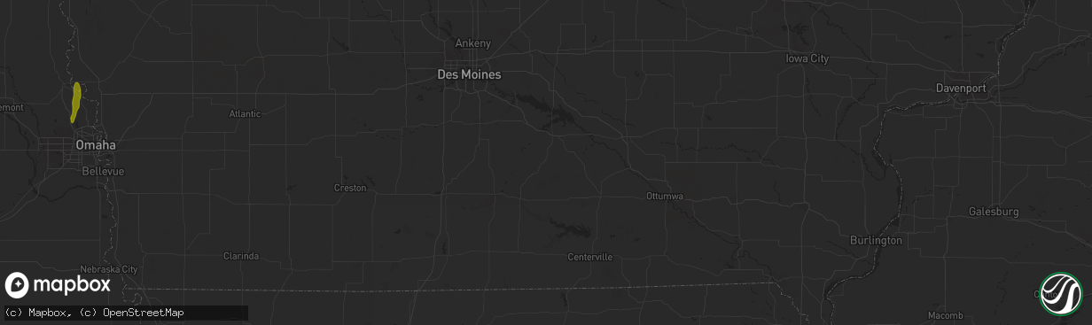 Hail map in Columbia, IA on March 18, 2025