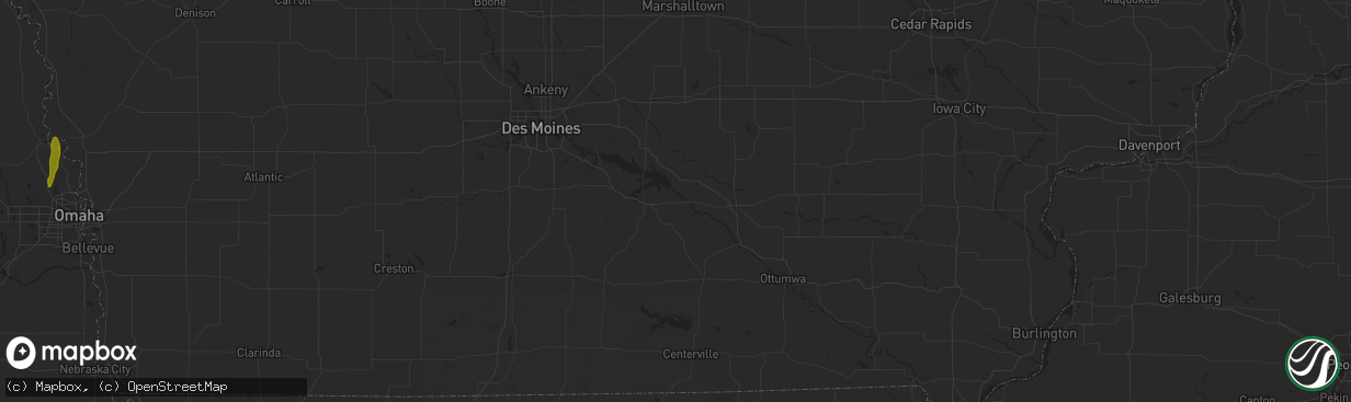 Hail map in Harvey, IA on March 18, 2025