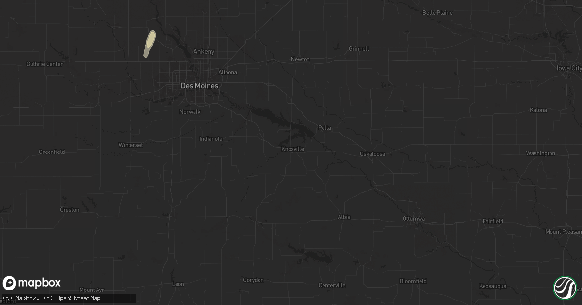 Hail map in Knoxville, IA on March 18, 2025
