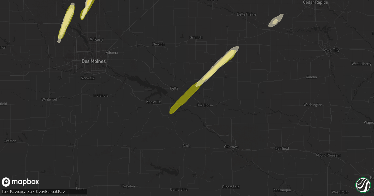 Hail map in Leighton, IA on March 18, 2025