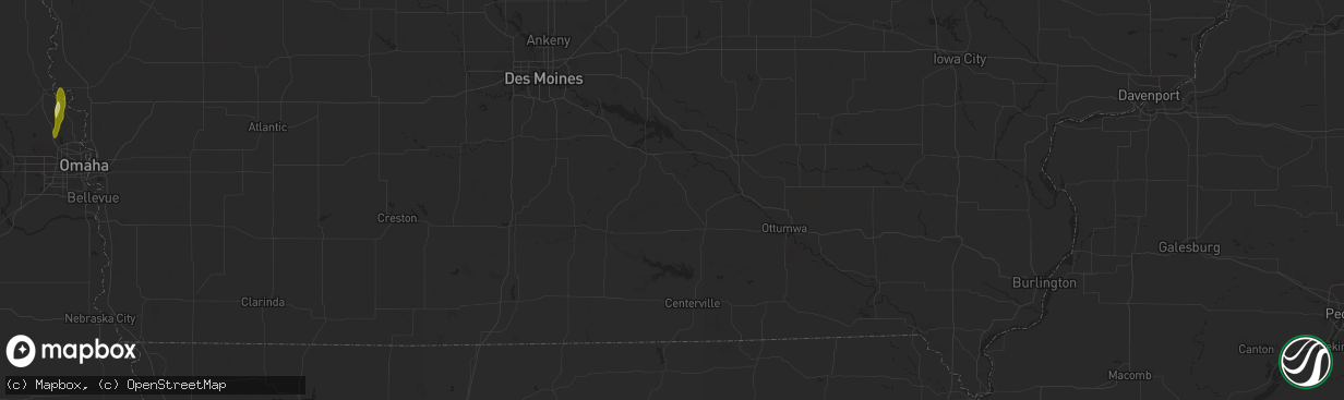 Hail map in Lovilia, IA on March 18, 2025