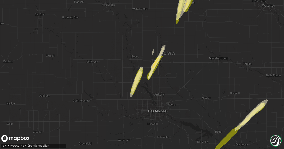 Hail map in Madrid, IA on March 18, 2025