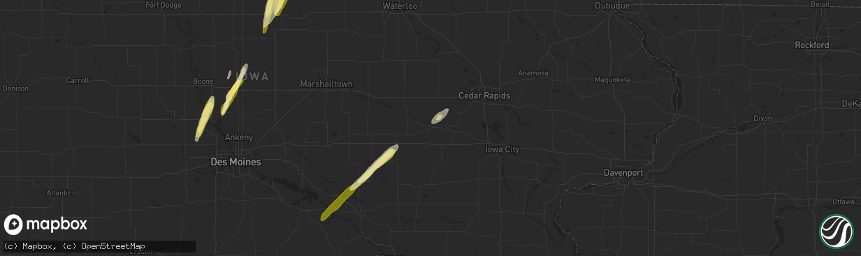 Hail map in Marengo, IA on March 18, 2025