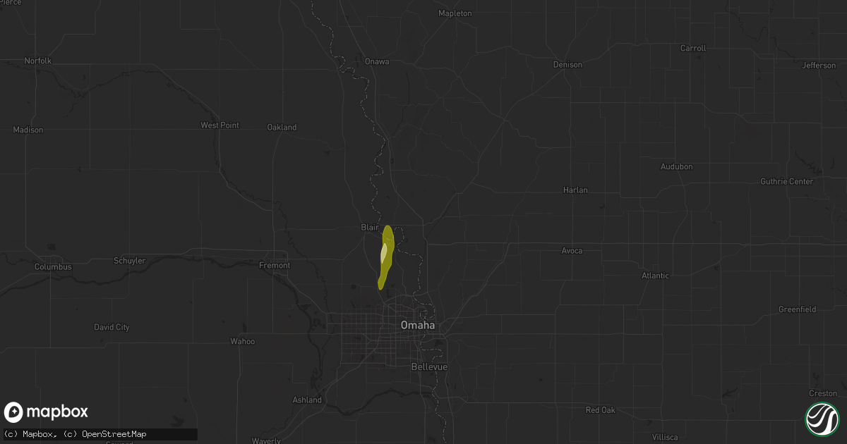 Hail map in Missouri Valley, IA on March 18, 2025