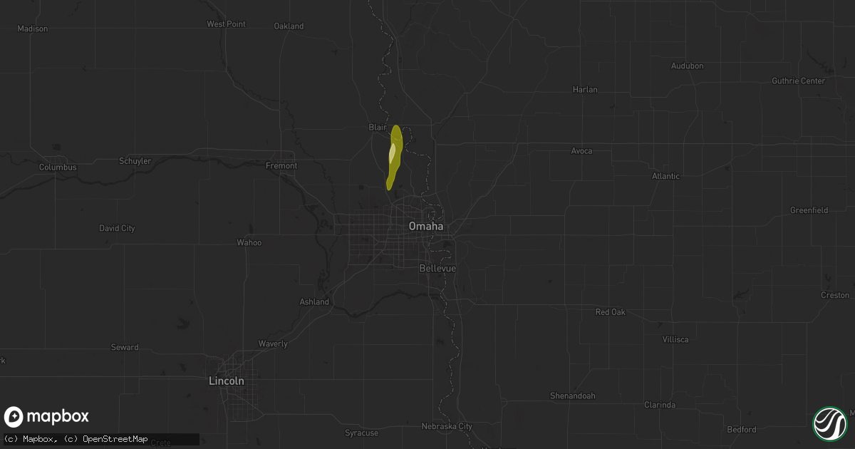 Hail map in Omaha, NE on March 18, 2025