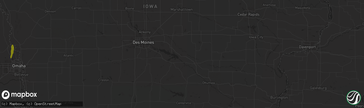 Hail map in Pella, IA on March 18, 2025