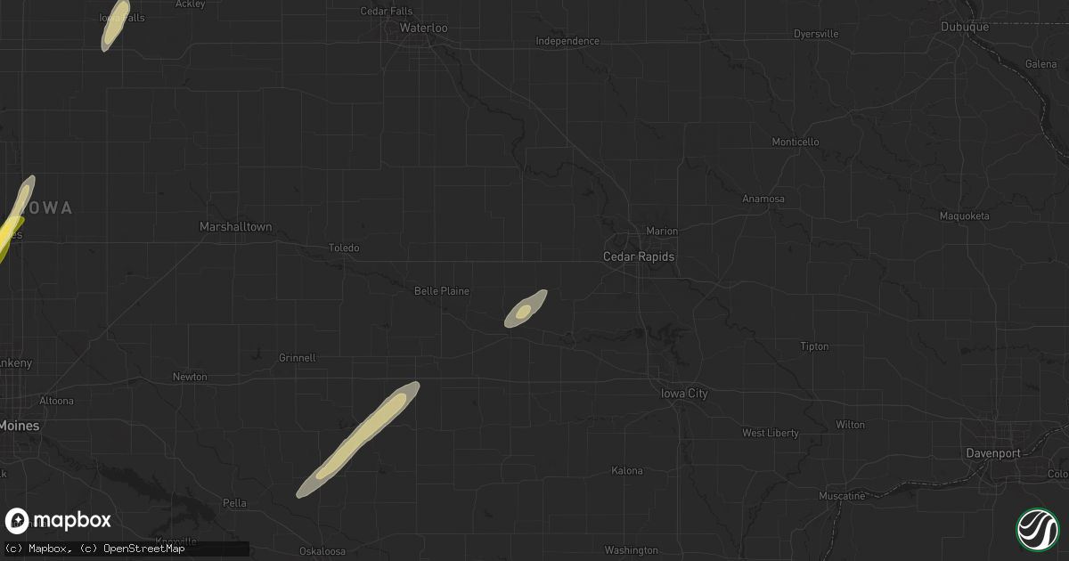 Hail map in Watkins, IA on March 18, 2025