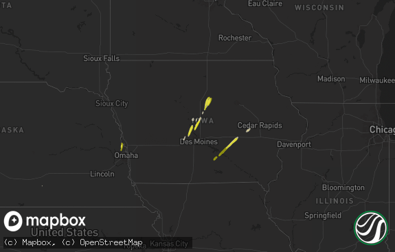 Hail map preview on 03-18-2025