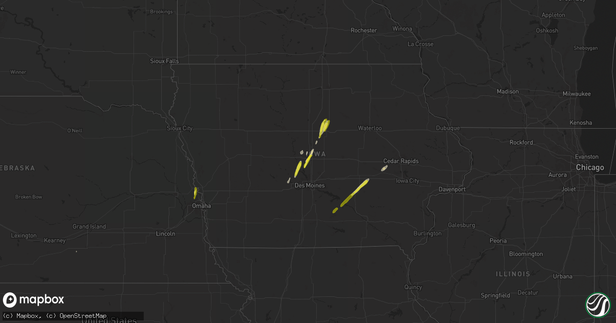 Hail map on March 18, 2025