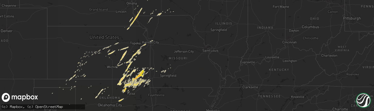Hail map in Kansas on March 19, 2011