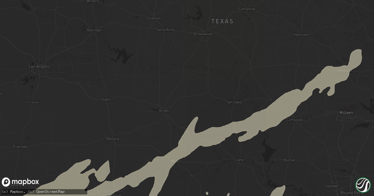 Hail map in Ingram, TX on March 19, 2012