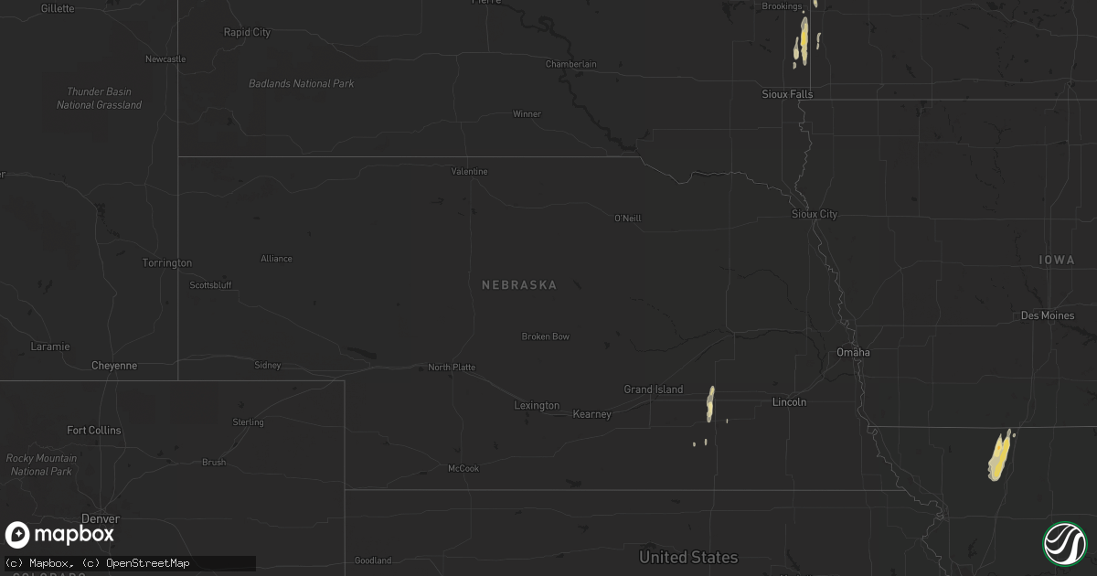 Hail map in Nebraska on March 19, 2012