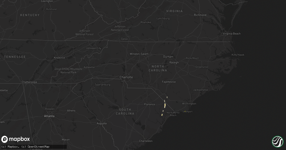 Hail map in North Carolina on March 19, 2012