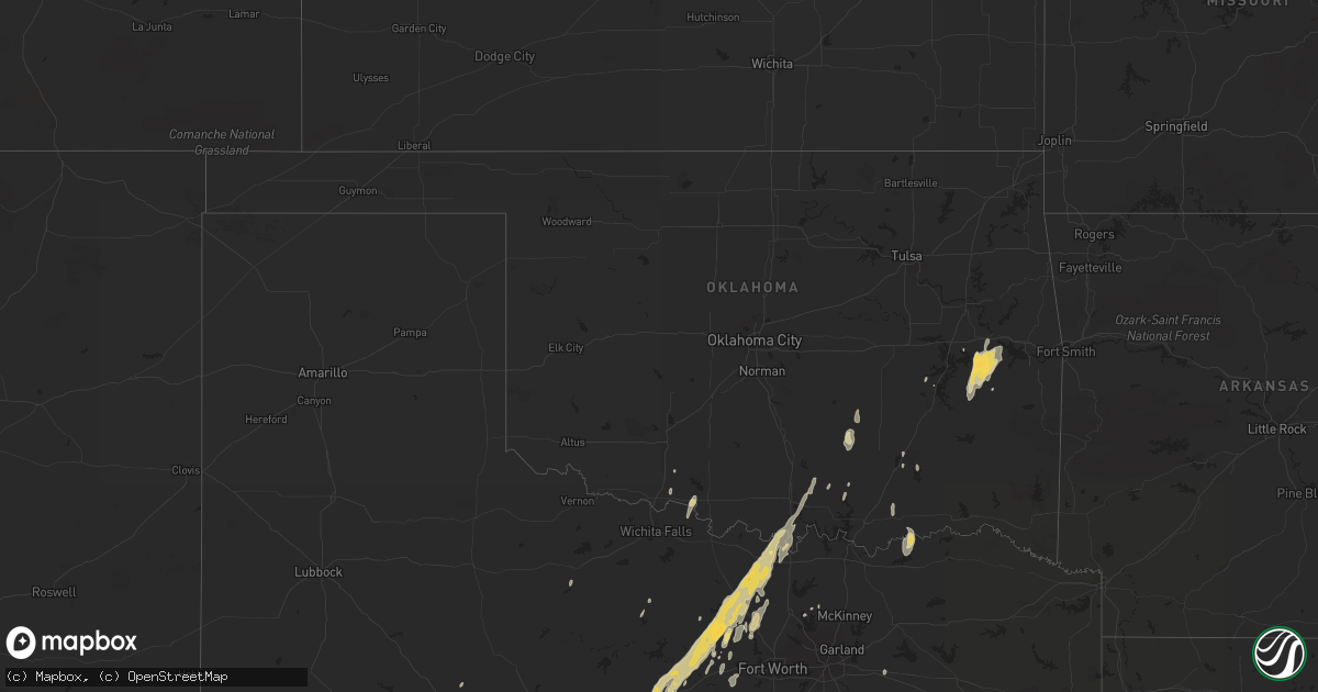 Hail map in Oklahoma on March 19, 2012