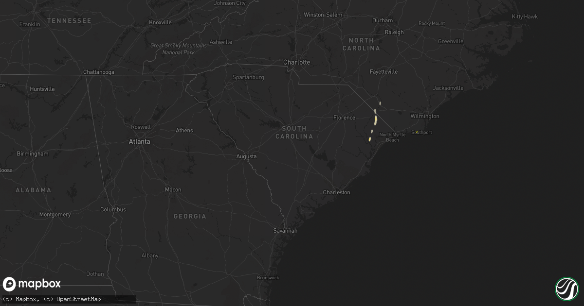Hail map in South Carolina on March 19, 2012