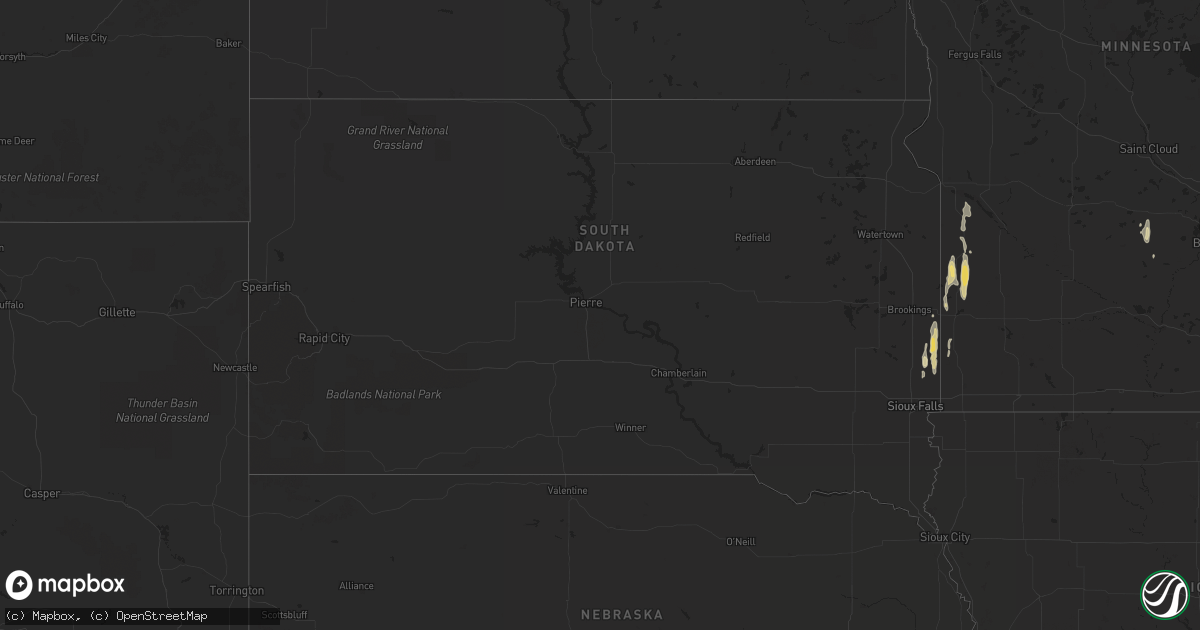 Hail map in South Dakota on March 19, 2012