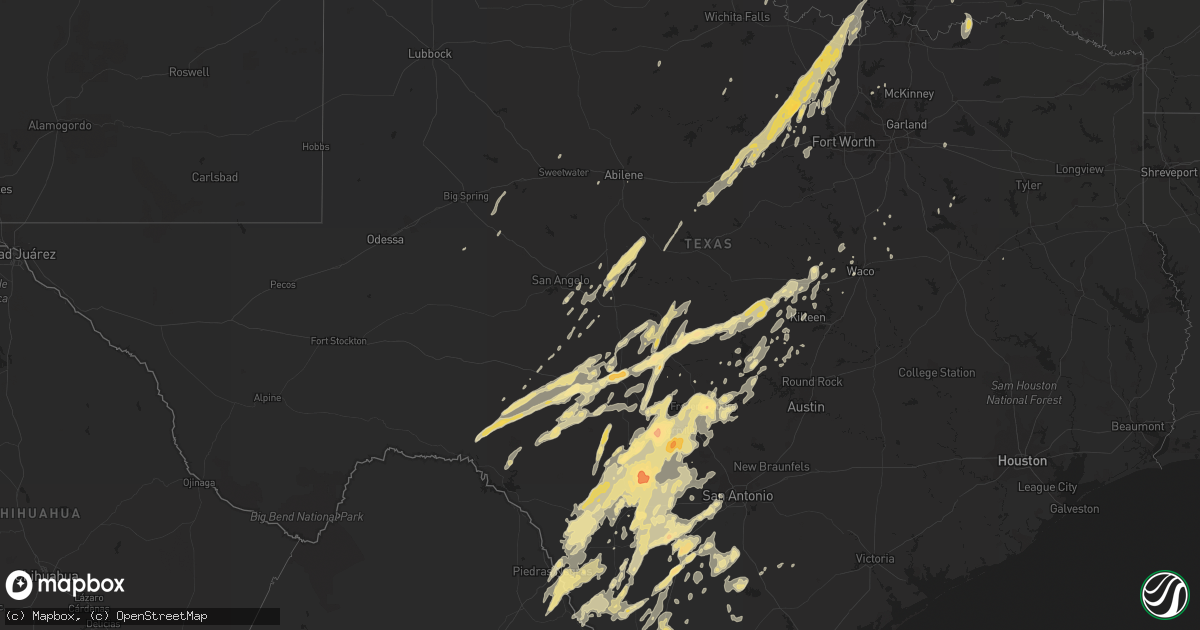 Hail map in Texas on March 19, 2012
