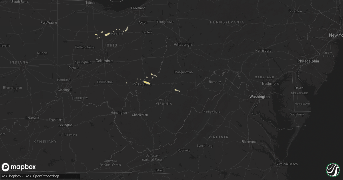 Hail map in West Virginia on March 19, 2012