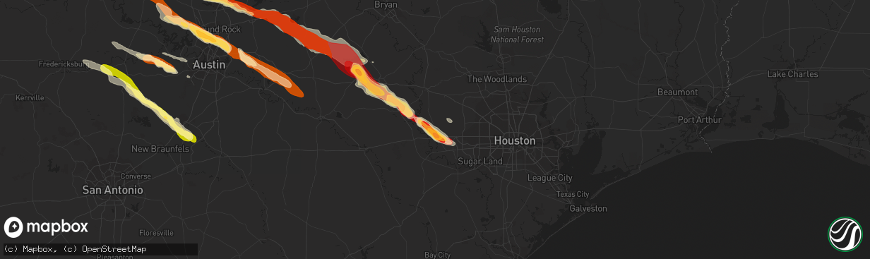 Hail map in Brookshire, TX on March 19, 2013