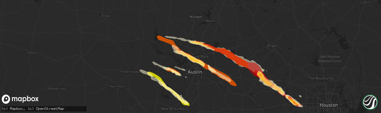 Hail map in Cedar Park, TX on March 19, 2013