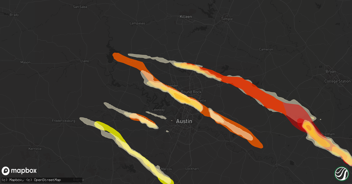 Hail map in Cedar Park, TX on March 19, 2013