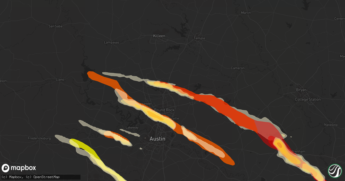 Hail map in Georgetown, TX on March 19, 2013