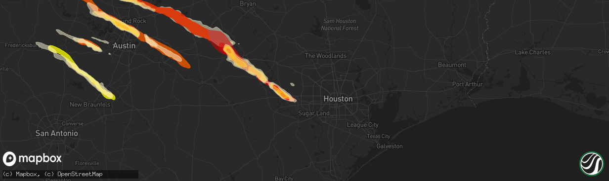 Hail map in Katy, TX on March 19, 2013