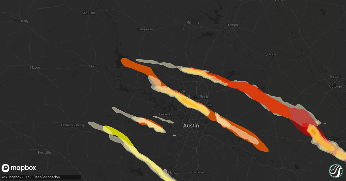 Hail map in Leander, TX on March 19, 2013
