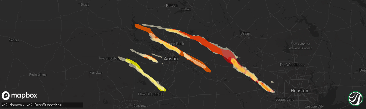 Hail map in Manor, TX on March 19, 2013