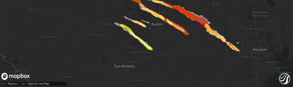 Hail map in San Marcos, TX on March 19, 2013