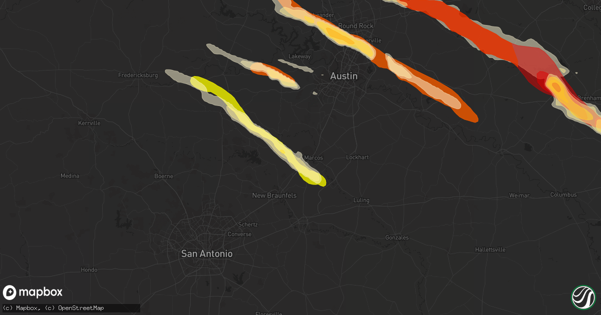 Hail map in San Marcos, TX on March 19, 2013