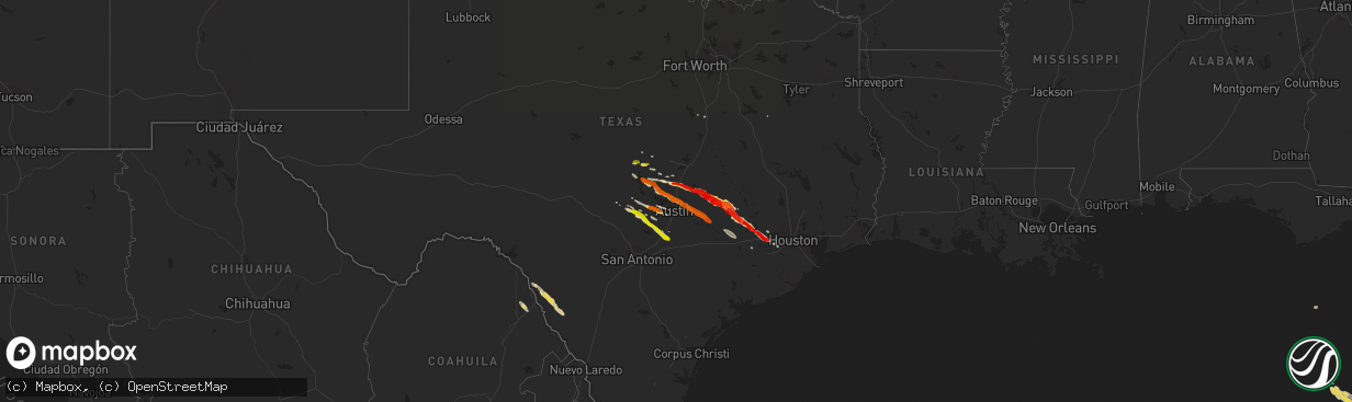 Hail map on March 19, 2013