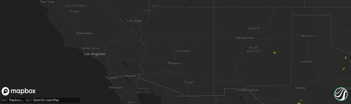 Hail map in Arizona on March 19, 2015