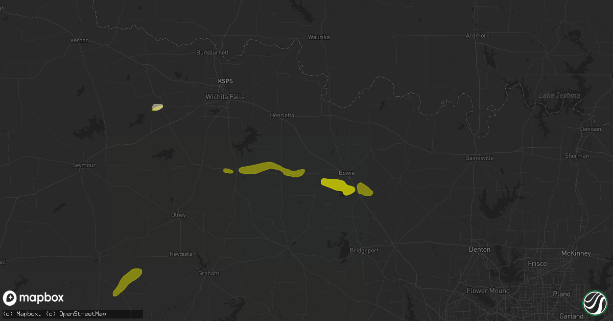 Hail map in Bellevue, TX on March 19, 2015